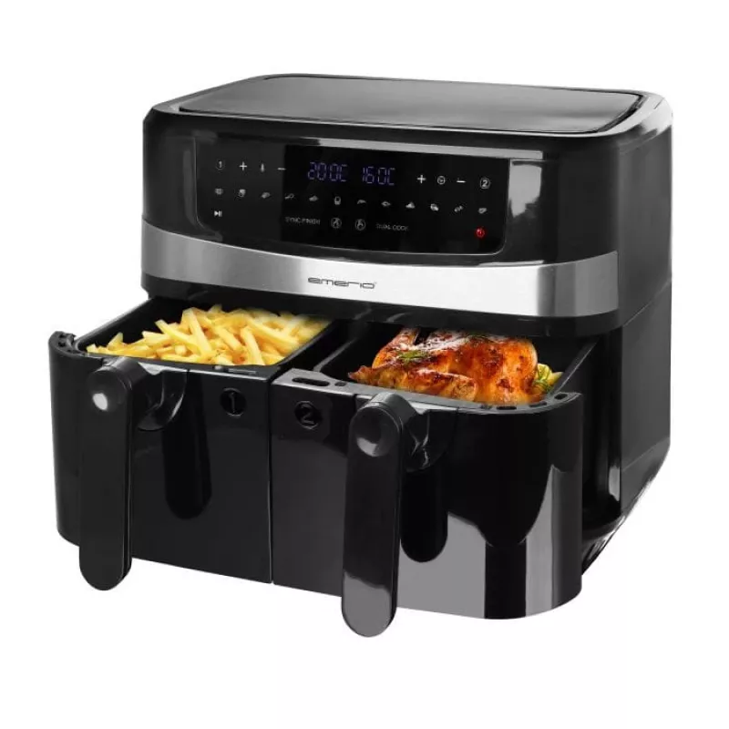 Heißluftfritteuse Emerio AF-126672.4 9 L Doppel 2400 W Schwarz
