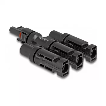 Solarpanel-Steckverbinder DeLOCK DL4 1 x Buchse auf 3 x Stecker schwarz