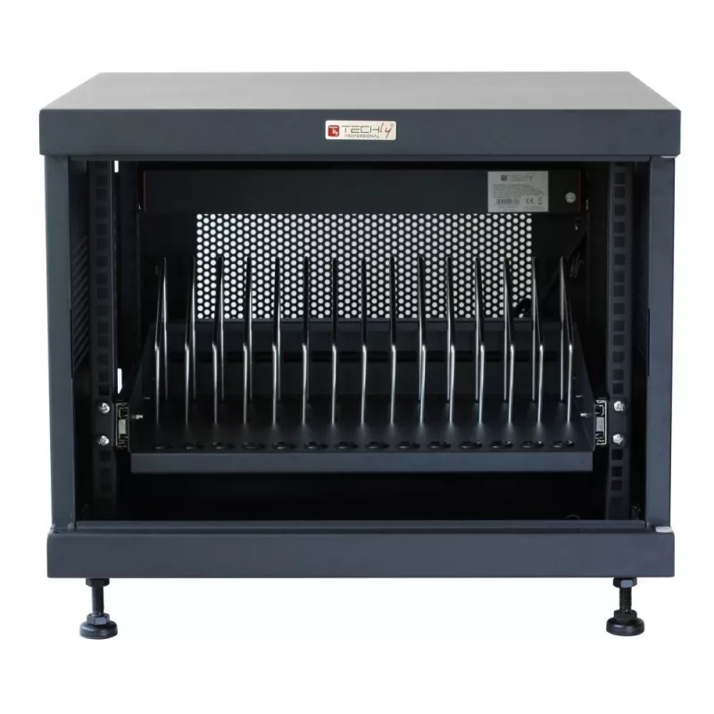Rack-Regal TECHLY 367652 Kabel-Organizer mit 3M-Klebebefestigung, Stahl, 550×550×410 mm, schwarz