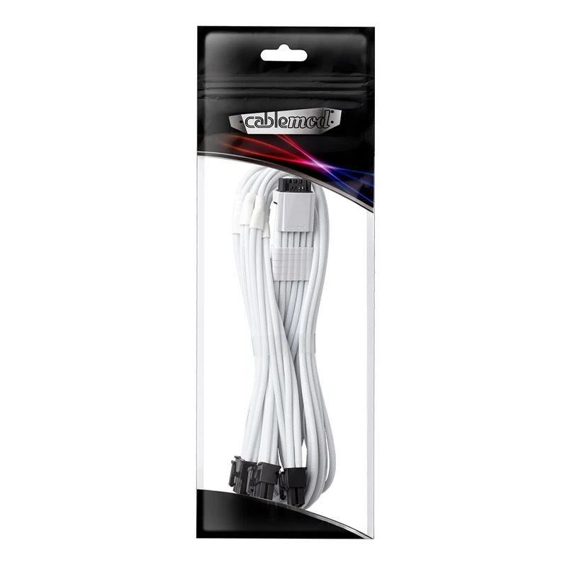 Stromkabel CableMod RT-Series Pro ModMesh 12VHPWR auf 3× PCIe CM-PRTS-16P3-N60KW 60 cm Weiß