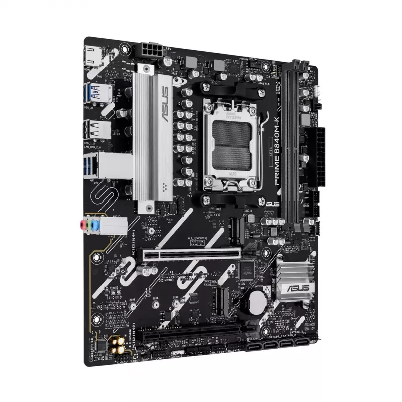 Motherboard ASUS PRIME B840M-K — AMD B840, Sockel AM5, micro ATX, DDR5, 2 DIMM, 128 GB, 2.5 GbE, M.2, SATA III