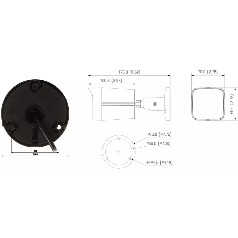 IP Camera IPC-HFW1639TC-a-IL-0280B-S6- ierna Smart Dual Light 6 Mpx Dahua