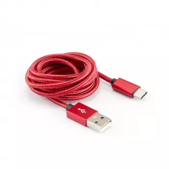 Sbox USB->Type-C M/M 1,5m CTYPE-1.5R Erdbeerrot