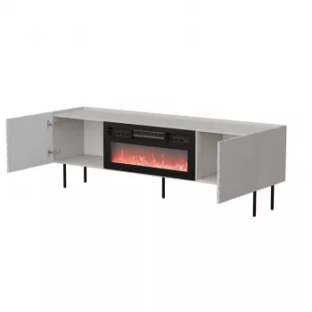 TV-Schrank cama meble LUCCA 180x40x59 cm, Oberteil cashmere, schwarzer Kamin