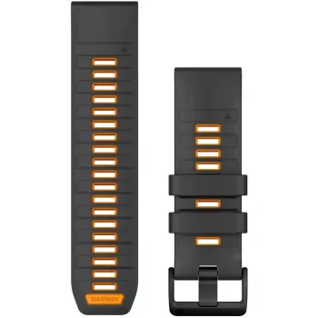 Garmin QuickFit-Watch Strap 26 mm Silicone graphite/Spark Orange (010-13393-05)
