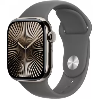 Apple Watch S10 Titanium Natural Cellular 42mm (Sport Armband steingrau) M/L