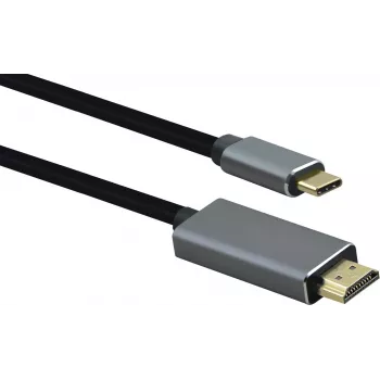 Helos Anschlusskabel USB 3.1 Typ-C auf HDMI 1,8 m – Schwarz