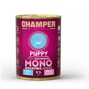 CHAMPER Puppy Monoprotein Lachs - Nassfutter für Hunde - 400g