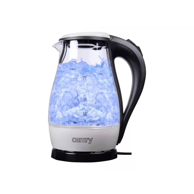 Camry | CR 1251 | Standardkessel | 2000 W | 1,7 L | Glas | 360°-Drehsockel | Glas/Schwarz