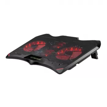 Laptop-Kühlpad ESPERANZA EGC102 – 4 Lüfter, USB-betrieben, 2 Höhenpositionen, schwarz, 415×305×27 mm