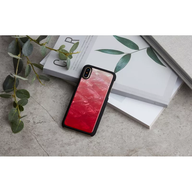 Smartphone-Hülle iKins für iPhone XS / XS S – pink lake und schwarz, Schutzhülle