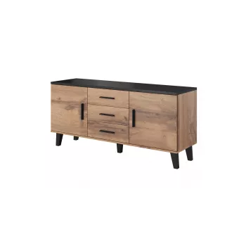 Cama sideboard LOTTA 150 2D3S wotan oak + mat Schwarz