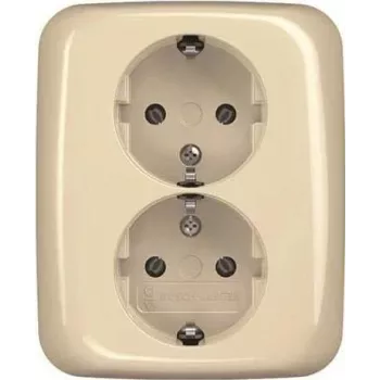 BUSCH JAEGER BJ 202 EUJ-212 SCHUKO Doppelsteckdose Vollabdeckplatte