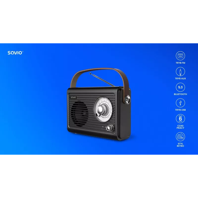 Tragbares Radio Savio RS-01 Analog Schwarz