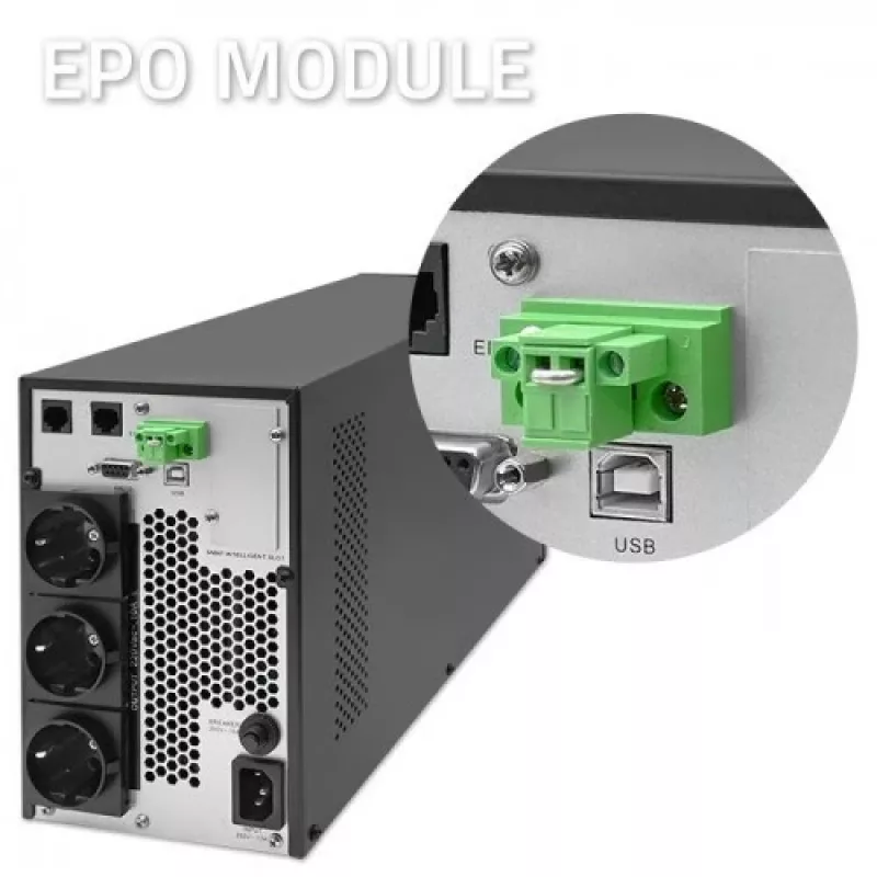Qoltec 52281 USV (unterbrechungsfreie Stromversorgung) Doppelwandlung (Online) 2 kVA 2000 W 3 AC-Ausgänge