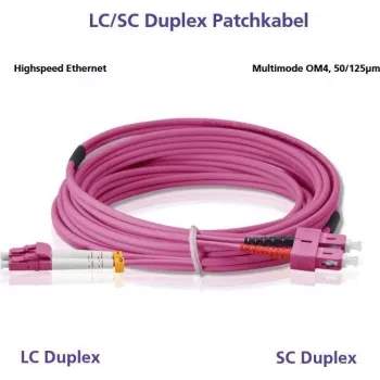 Lichtwellenleiterkabel Helos 1 m OM4 LC/SC