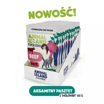 ANIMAL ISLAND Rindfleischpastete Beutel für Katzen 12x100g