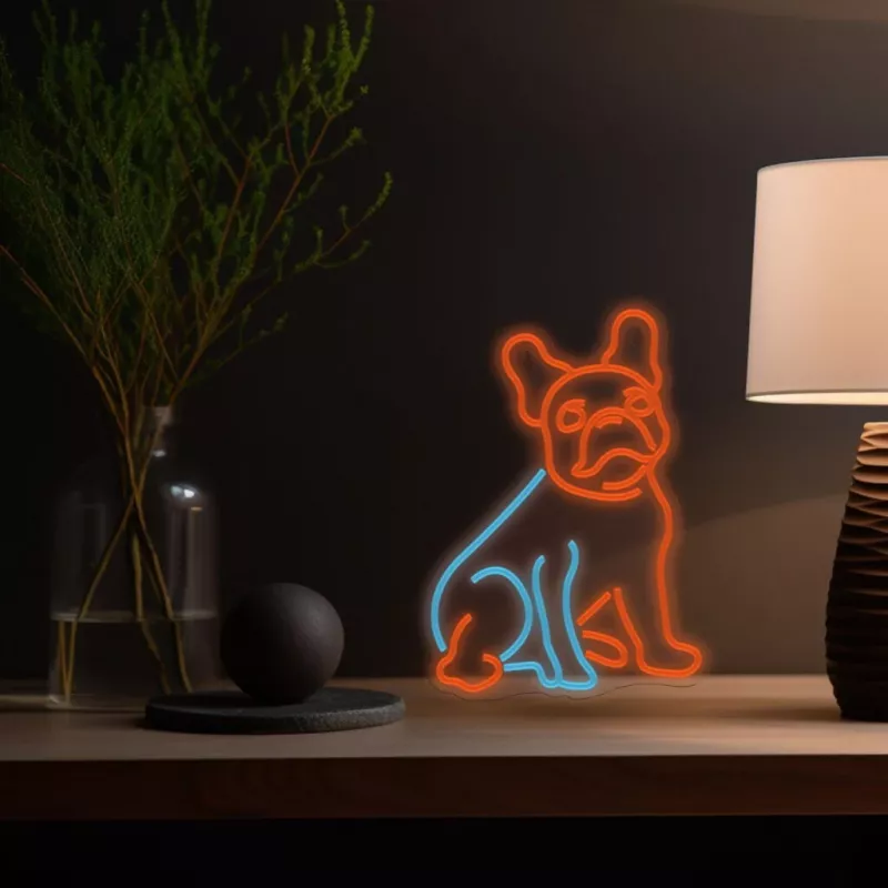 Neon Lights Dog MANTA SNL68MT Französische Bulldogge Deko-Neonschild