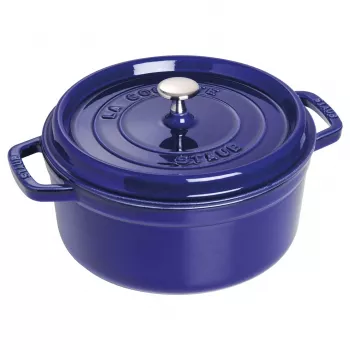 Staub 24 cm runder Gusseisen-Cocotte Dunkelblau