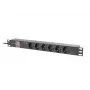 Rack PDU 19 Zoll LANBERG PDU-06F-0200-IEC-BK 1U 10A 6× Schuko 2 m
