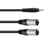 Audio-Adapterkabel Omnitronic 1x 3,5-mm-Klinke auf 2x 3-pol XLR, 1,5 m (Modell 30225158)