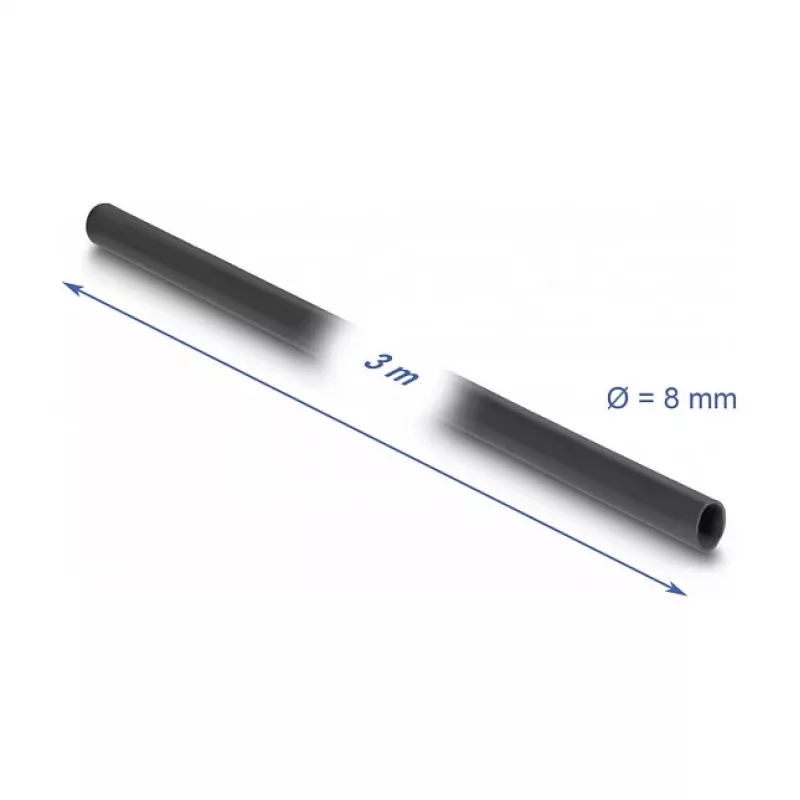 DeLOCK PVC-Isolierschlauch 3 m x 8 mm schwarz