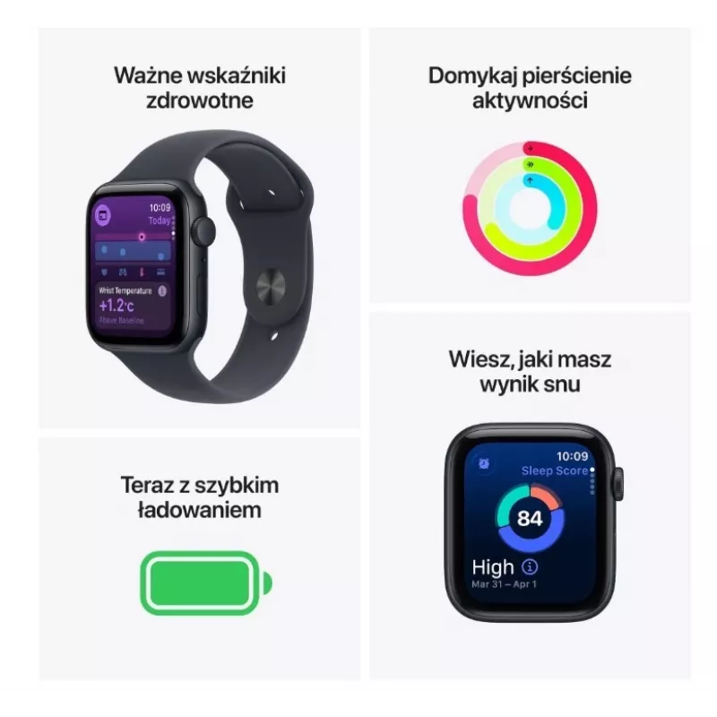 Watch SE 3 GPS+Cellular 44mm Mitternacht Aluminiumgehäuse mit Mitternacht Sportband M/L