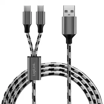 LogiLink CU0202 USB-Kabel USB 2.0 1,2 m USB A USB C/Micro-USB A Grau