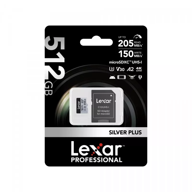 Flash Memory Lexar 512 GB UHS-I microSDXC SILVER PLUS