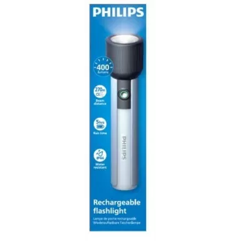 Taschenlampe Philips wiederaufladbar USB-C 400 lm 2000 mAh – tragbare LED-Handleuchte