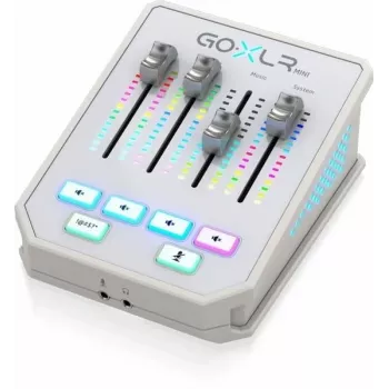 Audio Mixer TC-Helicon GO XLR Mini-WH weiß — kompakter USB-Vocal/Interface-Mixer für Streaming