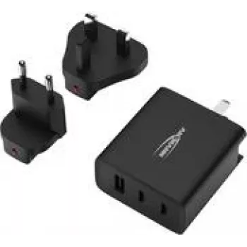 Ansmann USB-Ladegerät Reiseladegerät TC315 / 3 A / 15,5 W / 3 Port USB-Ladegerät 15,5 W USB-A Buchse Smart IC Schwarz Innenbereich (1001-0178)