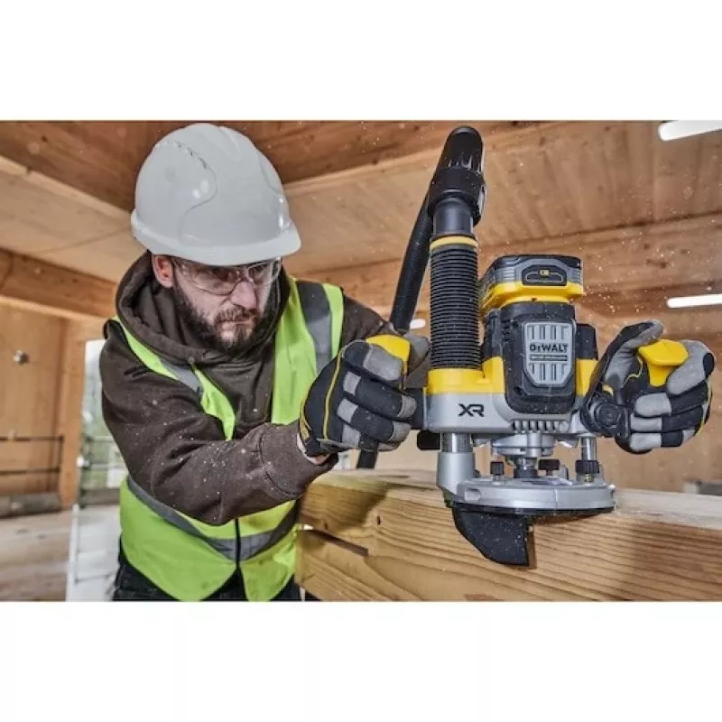 Tauchfräse DeWalt DCW620NT-XJ, bürstenloser Akku, 18V, 1600W Leistung, 11–23k U/min, 12,7 mm Spannzange, Staubabsaugung, LED, 3,6 kg, Koffer