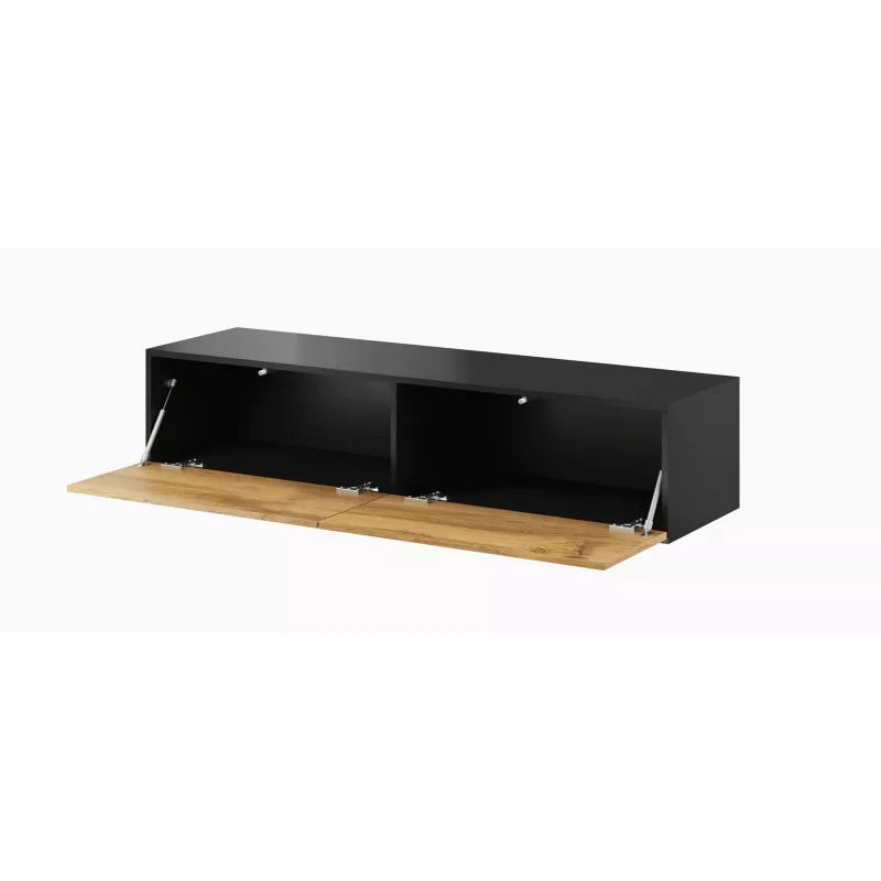 Cama Wohnzimmer-Schrankset VIGO 22 schwarz/Wotan-Eiche