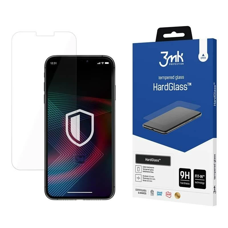3MK HardGlass Clear Displayschutzfolie Apple iPhone 14 Pro Stoßfest Kratzfest