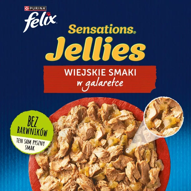 Purina Felix Sensations Mix Nassfutter für Katzen, 12 x 85 g, Pute, Makrele, Lamm, Hering