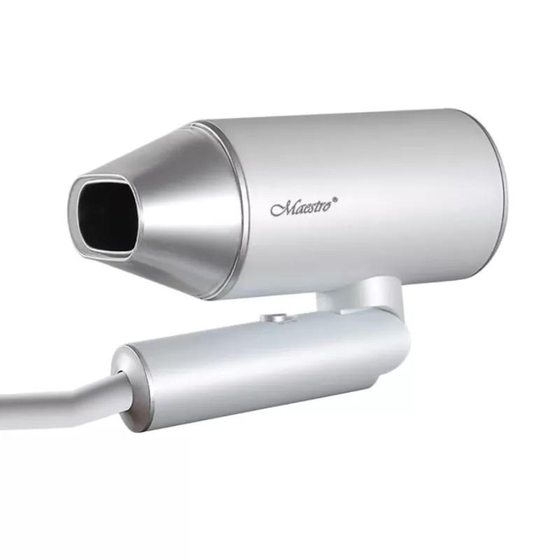 Haartrockner Maestro MR-213 2100W klappbarer Griff, 2 Geschwindigkeiten, Kaltstufe, doppelwandiger Konzentrator, Silber