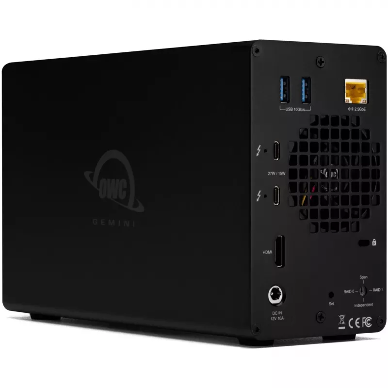 OWC Gemini Dual-Laufwerk TB3 Hardware-RAID-Speicher- und Docking-Gehäuse - Thunderbolt 3 - Thunderbolt
