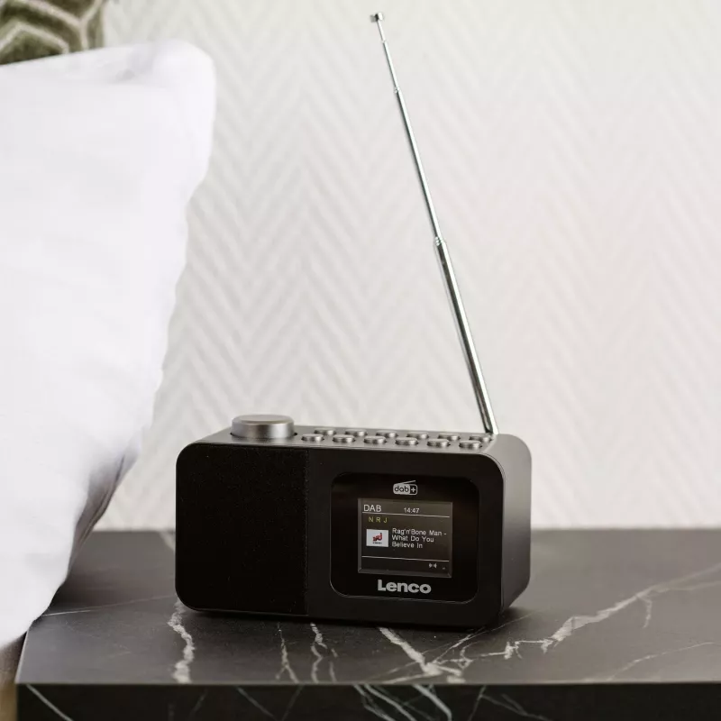 Tischradio Lenco CR-625BK — UKW/MW-Empfänger mit Bluetooth, schwarz