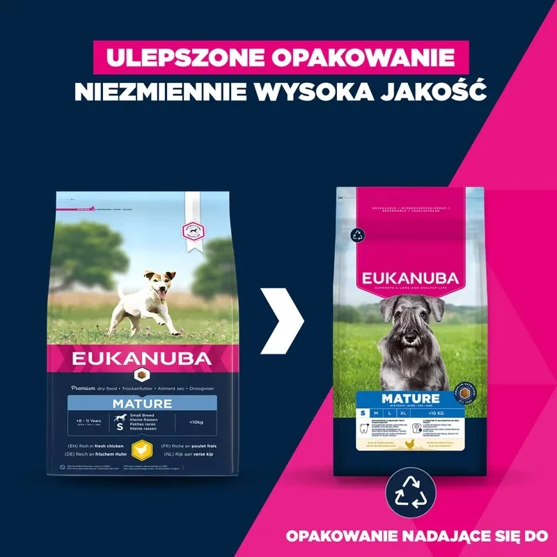 Trockenfutter für Hunde EUKANUBA Mature Small Chicken 3 kg — für ausgewachsene Hunde kleiner Rassen