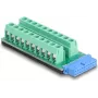Kabeladapter DELOCK 67191 — USB-Header 19-polig auf 20-polige Klemmleiste, schwarz/grün