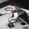 USB-C-Kabel-Set Grün Cell GC Ray — USB A auf USB C 3 Längen (30 cm, 120 cm, 200 cm), USB PD, 480 Mbit/s, 2,4 A, schwarz