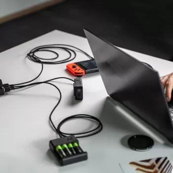 Green Cell GC Ray KABGCSET01 USB-A-auf-USB-C-Kabelset, 3 Stück (30 cm, 120 cm, 200 cm), grüne LED, Schnellladen QC 3.0, schwarz
