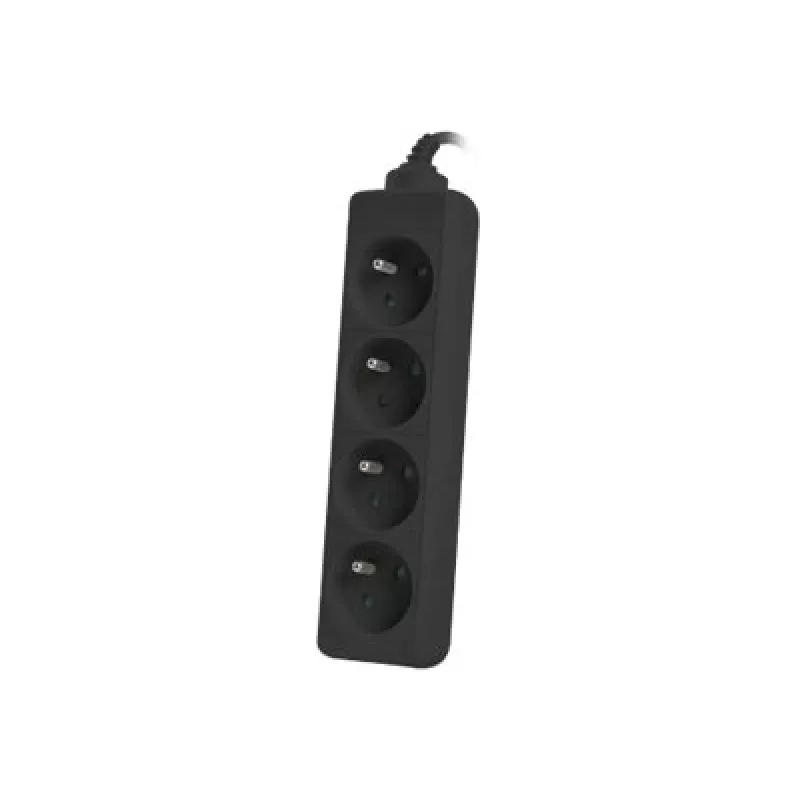Lanberg, Steckdosenleiste, PS0-04E-0150-BK Stromverteiler 4 AC-Steckdosen Innen Schwarz (4x, CEE 7/5, 1,50 m)
