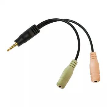 LogiLink - Audio-Adapter - Mini-Phone 3,5 mm, 4-pin (M) - Mini-Phone Stereo 3,5 mm (W) - 15cm - Schwarz (CA0021)