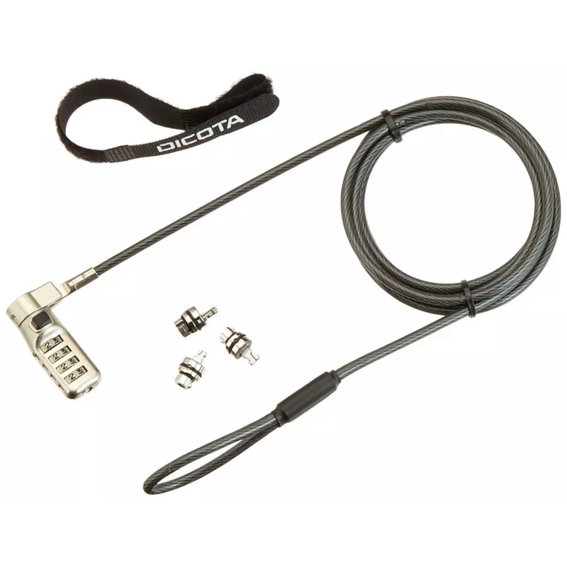 DICOTA D31713 Kabelschloss Schwarz 2 m