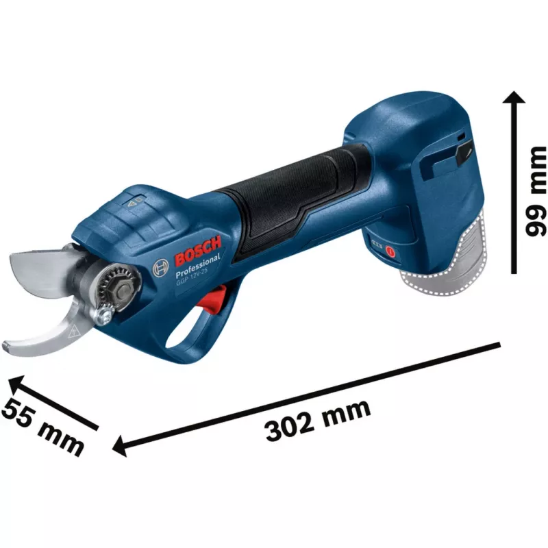 Akku-Gartenschere GGP 12V-25 Professional solo, 12 Volt (Blau/Schwarz, ohne Akku und Ladegerät)