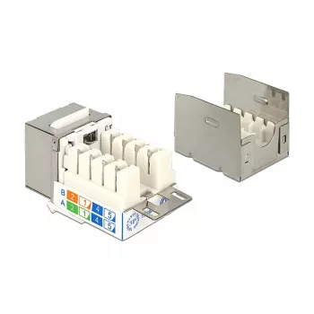 Keystone-Modul DELOCK 86404 – RJ-45 silber, 38,5 × 22,3 × 17,3 mm
