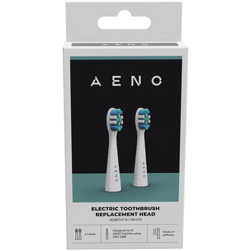 AENO Ersatzbürstenköpfe, Weiß, Dupont-Borsten, 2er-Set (für ADB0007/ADB0008)