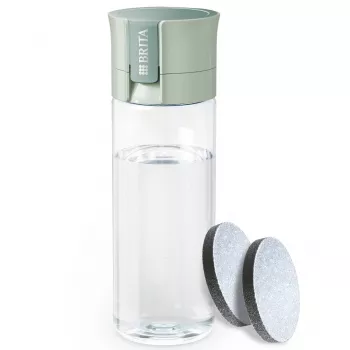 Wiederverwendbare Trinkflasche BRITA Fill&Go Vital 600 ml mit integriertem MicroDisc-Filter, Grün